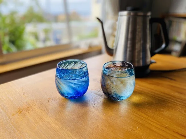 Ryukyurian Churaumi Barrel Glass From Okinawa, Japan
