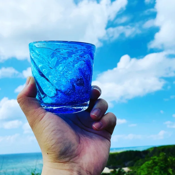 Ryukyurian Churaumi Rock Glass From Okinawa, Japan