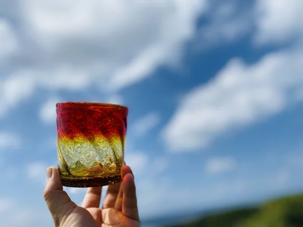 Ryukyurian Churaumi Rock Glass From Okinawa, Japan