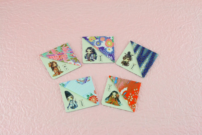 Bookmarks & Triangular Bookmarks (Murasaki Shikibu, Fujiwara no Michinaga, Abe no Seimei, Sei Shonagon, Akiko) Manga-Style Designs
