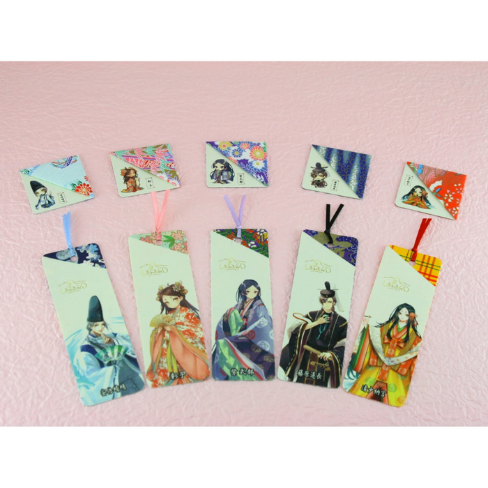 Bookmarks & Triangular Bookmarks (Murasaki Shikibu, Fujiwara no Michinaga, Abe no Seimei, Sei Shonagon, Akiko) Manga-Style Designs