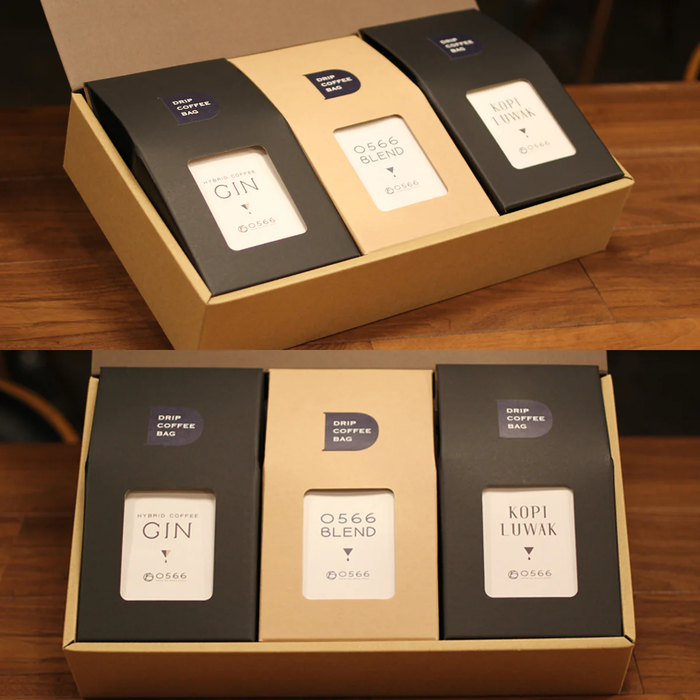 Luxury 3-Drip Bag Coffee Gift Set (0566 Blend, Hybrid Coffee, and Kopi Luwak)