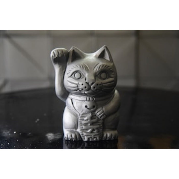 Awaji-Tiled 'Maneki Neko' Beckoning Cat (Right Hand Raised for Good Fortune), Made in Japan