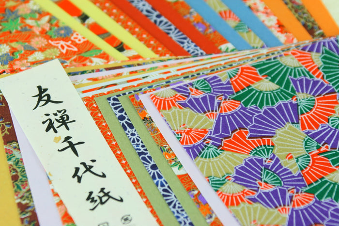 Yuzen Chiyogami Paper 15 x 15 cm -Yuzen and Folk Art Washi 32 papers set