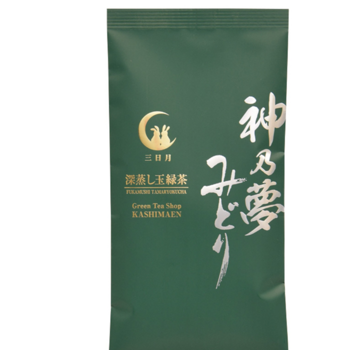 Deep Steamed Deep Green Tea 100g Kami no Yume Midori - Mikazuki by Kashimaen Honpo Miyazak Japan