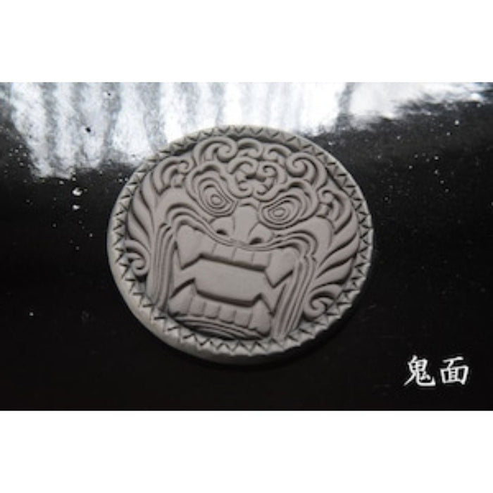 Astonishing Absorption! Kawara Tile Coaster 'Oni Men-Mask', Made in Japan