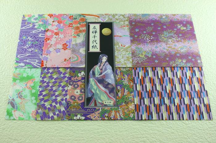 Yuzen Chiyogami Paper (Murasaki Shikibu, Fujiwara no Michinaga, Abe no Seimei, Sei Shonagon, Akiko)