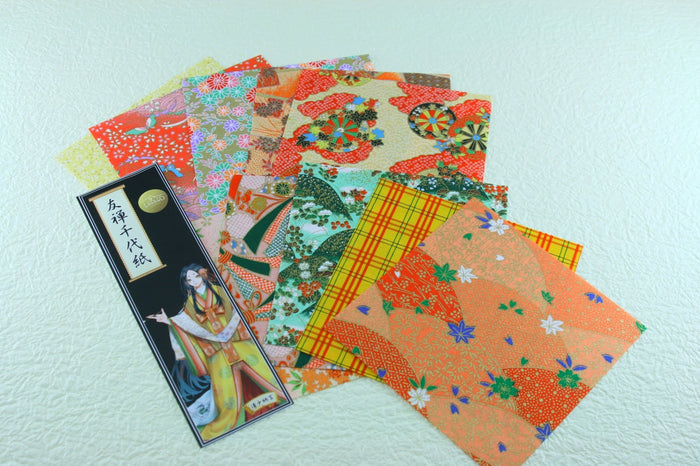 Yuzen Chiyogami Paper (Murasaki Shikibu, Fujiwara no Michinaga, Abe no Seimei, Sei Shonagon, Akiko)
