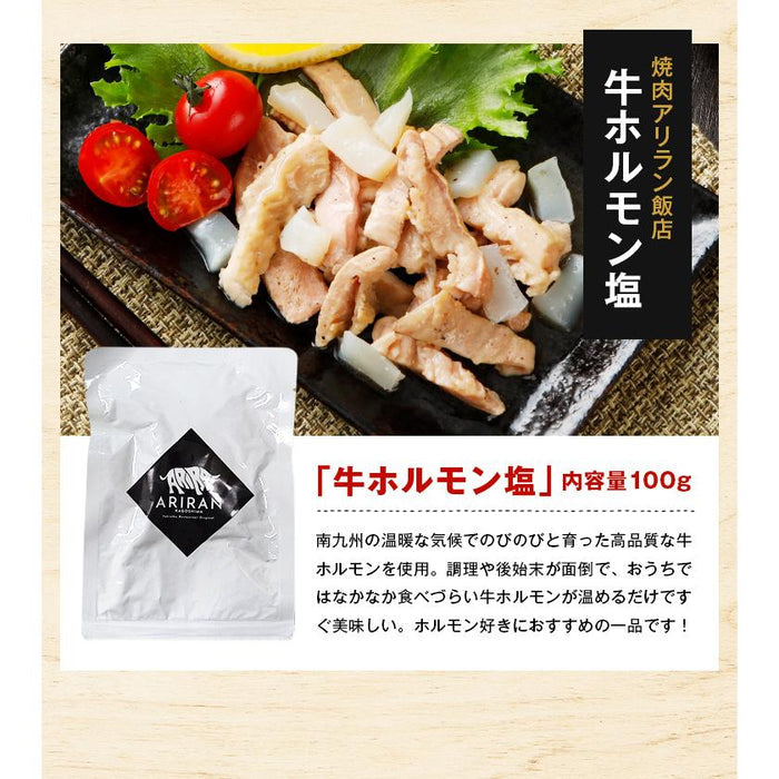 Retort Beef Hormone Salt 100g x 2Pack Aroma Flavor Premium Hormone Easily Arirang Hanten Made in JAPAN